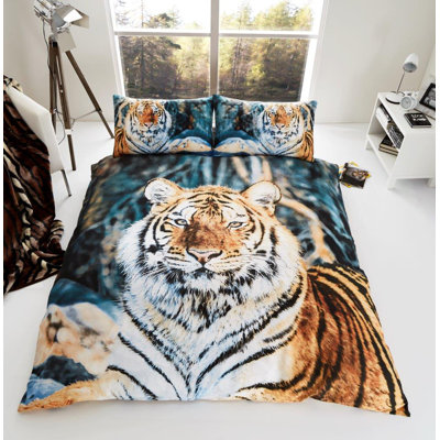 Tiger 3D Wildlife Duvet Cover Set with Pillowcases