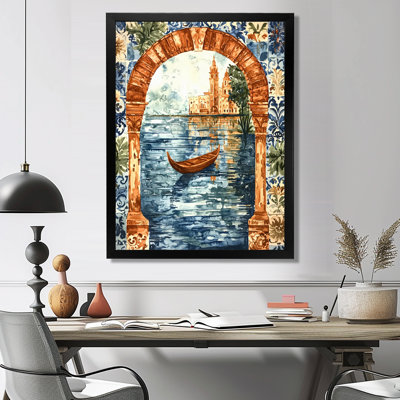 Vintage Mosaic Of Venice Italy I - Venice Canvas Print