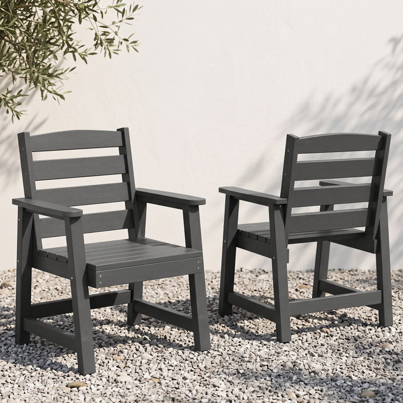 Fauteuils de salle à manger de patio, Gris