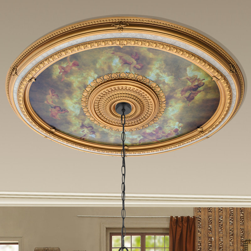 Médaillon de plafond ovale lustre Sistine