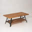 Table basse en bois massif (L 48 po x l 24 po x H 18,7 po) avec tablette à 2 niveaux, style industriel rustique