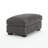 Upholstered Light Gray Faux Rabbit Fur Flannel Rectangle Ottoman, Single Ottoman Modular Part For Sectional Sofa-250311210