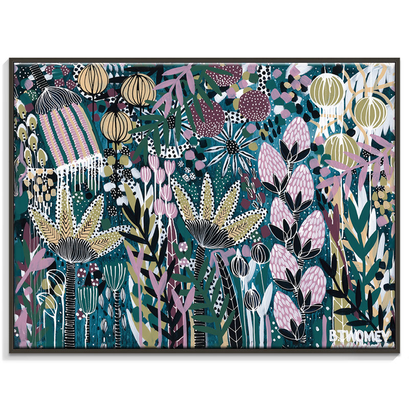 Sapphire Sensation by B.Twomey - Print, Black Floater Framed Canvas, 46cm H x 56cm W x 5cm D