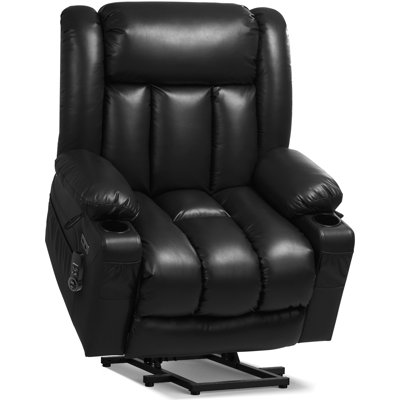 Dual Motor Power Lift Chair Recliner for Elderly with Massage and Heat, Infinite Position Electric Lift Recliner with USB A&C, Cup Holders (T6010 - Fa by Hokku Designs