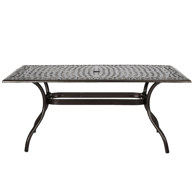 Table de terrasse rectangulaire en fonte d'aluminium