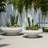 Fiberglass Resin Cement Pottery Planters With Elevated Bowl Design And Durable Composite Construction For Modern Decorative Appeal, Versatile Sculptural Accent Pieces - Set Of 2-1912179187