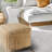 Christalyn Contemporary Striped Handmade Jute Upholstered Ottoman Pouf