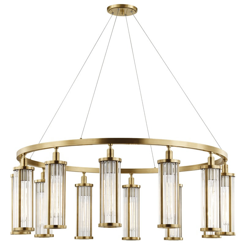 Marley 12 - Light Wagon Wheel Chandelier, Aged Brass