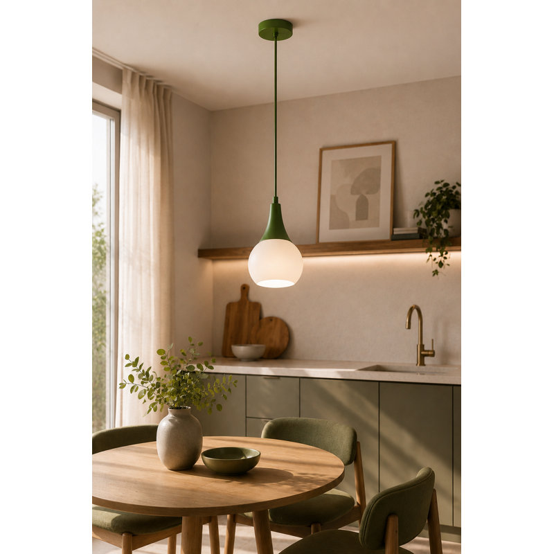 LACRIMA KHAKI 1-LIGHT PENDANT, 15, 1