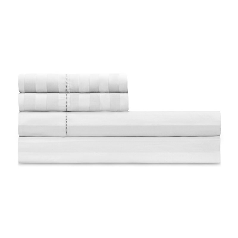 Athens Modal Sheet Set, Twin Sheet Set with 2 Pillowcases, White Stripe