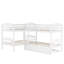 Lit simple superposé en forme de L avec lit gigogne - blanc-1222749302
