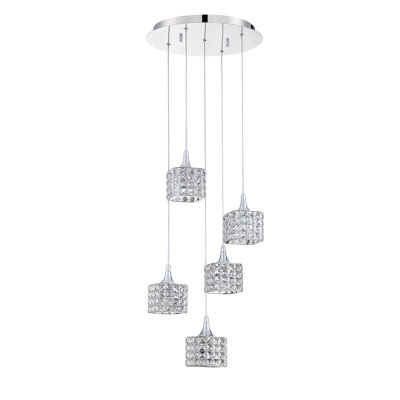 Suspension carrée 5 lumières grappe Mclaughlin