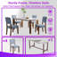 Ensemble de table de salle à manger 46 "pour 4 personnes avec chaises rembourrées et pieds en bois d'hévéa 46"-299371653