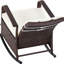 Chaise de patio inclinable, dossier et repose-pieds réglables, coussinée, beige pour jardin avec cour
