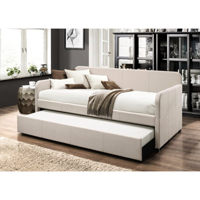 Lit de jour en tissu Fog avec gigogne commode
