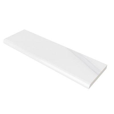 Piave 3" x 10" Bianco Glossy Ceramic Bullnose Tile