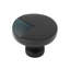 Spectra large round knob in Matte Black finish with Blue Titanium