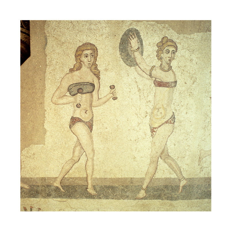 Femmes romaines Inbikinis, de la chambre des dix danseuses, H 24 po x l 24 po