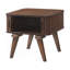 Table de bout avec rangement 1pc et finition noyer