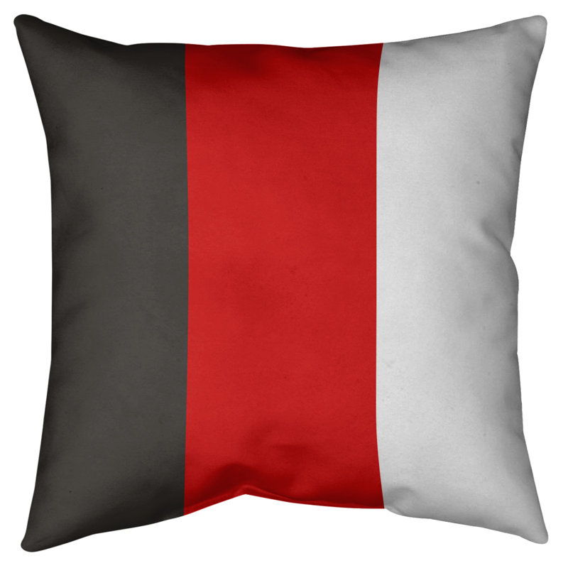  Coussin Euro, Bourre en polyester, Rouge, Polyester sergé
