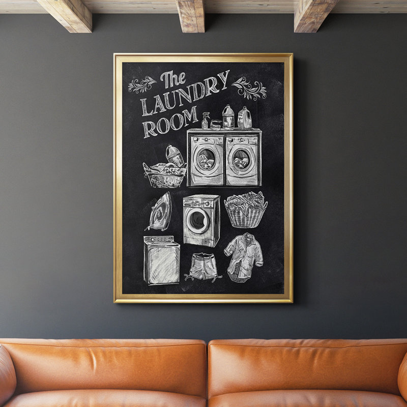 Laundry Room, reproduction encadrée de qualité supérieure - prête à être suspendue, H 30,5 po x l 22,5 po x P 1 po, Or