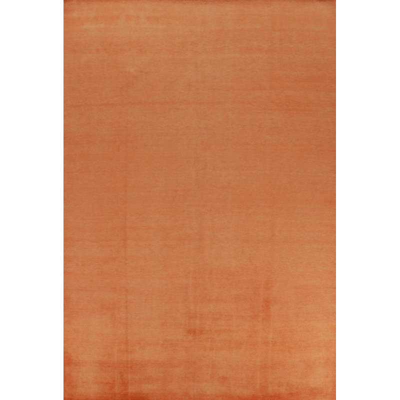 Solid Orange Gabbeh Persian Area Rug 9x12