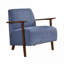 Chaise d'appoint moderne en velours côtelé bleu ciel, siège simple en bois massif pour le salon, chaise confortable pour adultes
