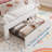 Twin Bed Frame with LED Lights, Upholstered Storage Platform & Crystal Headboard for Kids & Teens-408466572