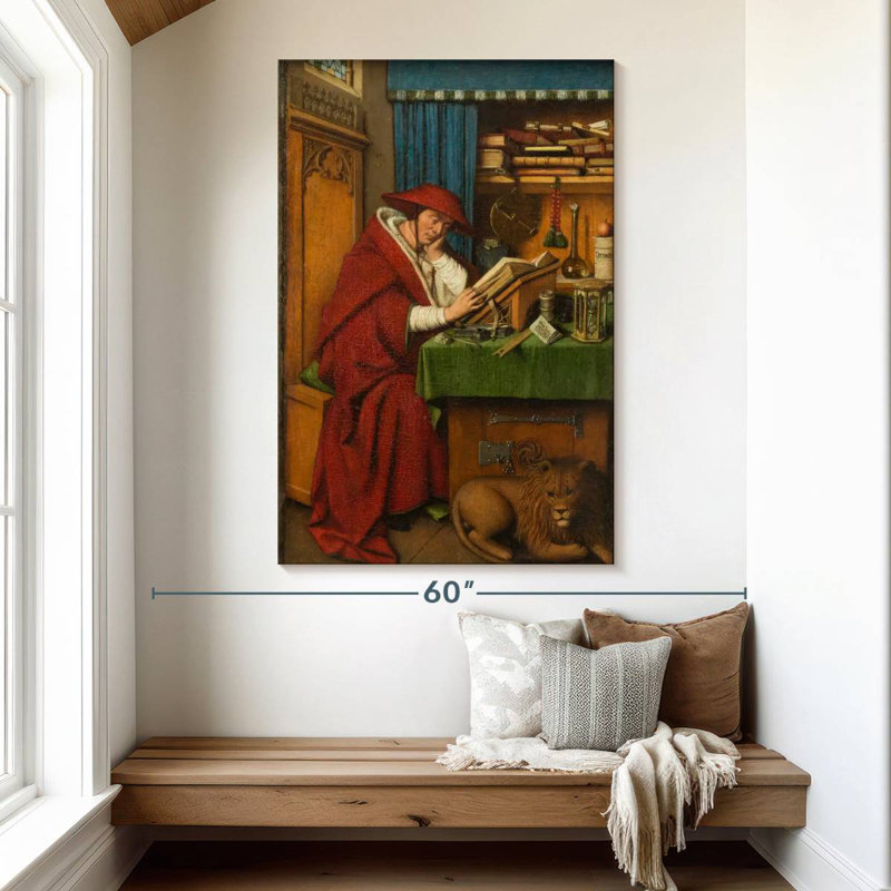 Saint Jerome dans son bureau, H 51 po x l 34 po