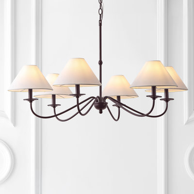 Lustre DEL en métal de style bougie articulée à 6 lumières Phoebe