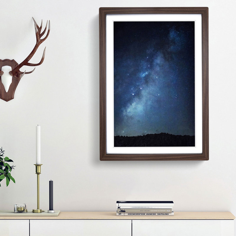 Starry Starry Sky in Abstract - Picture Frame Graphic Art Print on MDF, 65cm H x 48cm W x 2cm D, Walnut Framed