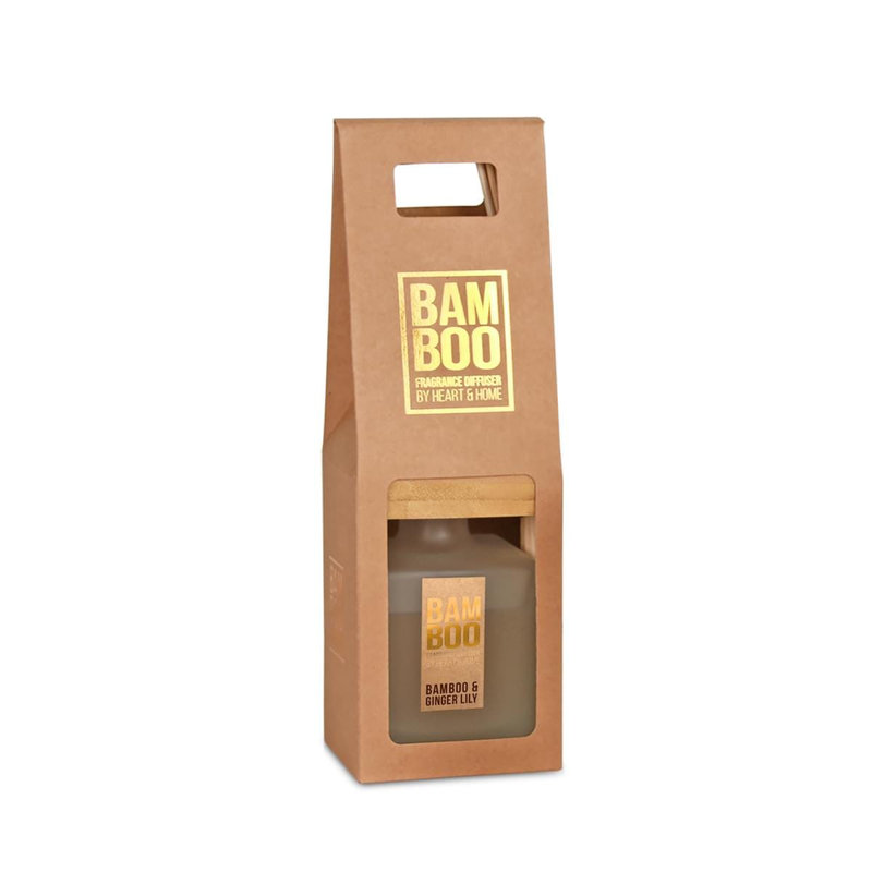 Bamboo Everyday Plant / Floral Reed Diffusers - Bamboo & Ginger Lily, 24 cm H x 7.6 cm W x 7.6 cm D