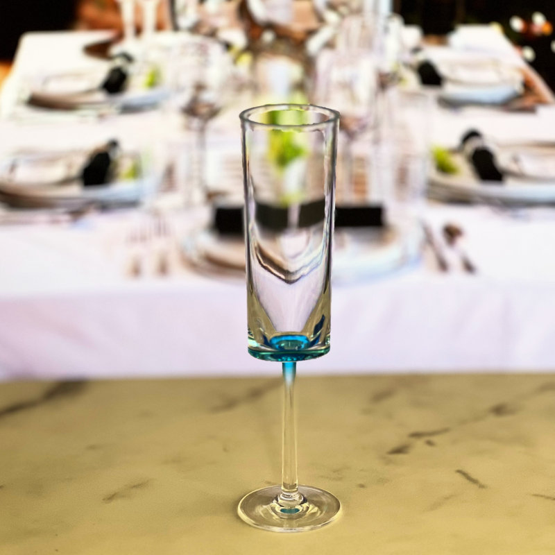 Ensemble de 4 flûtes à champagne ovales en plastique ovales de 4 verres à champagne en verre incassable
