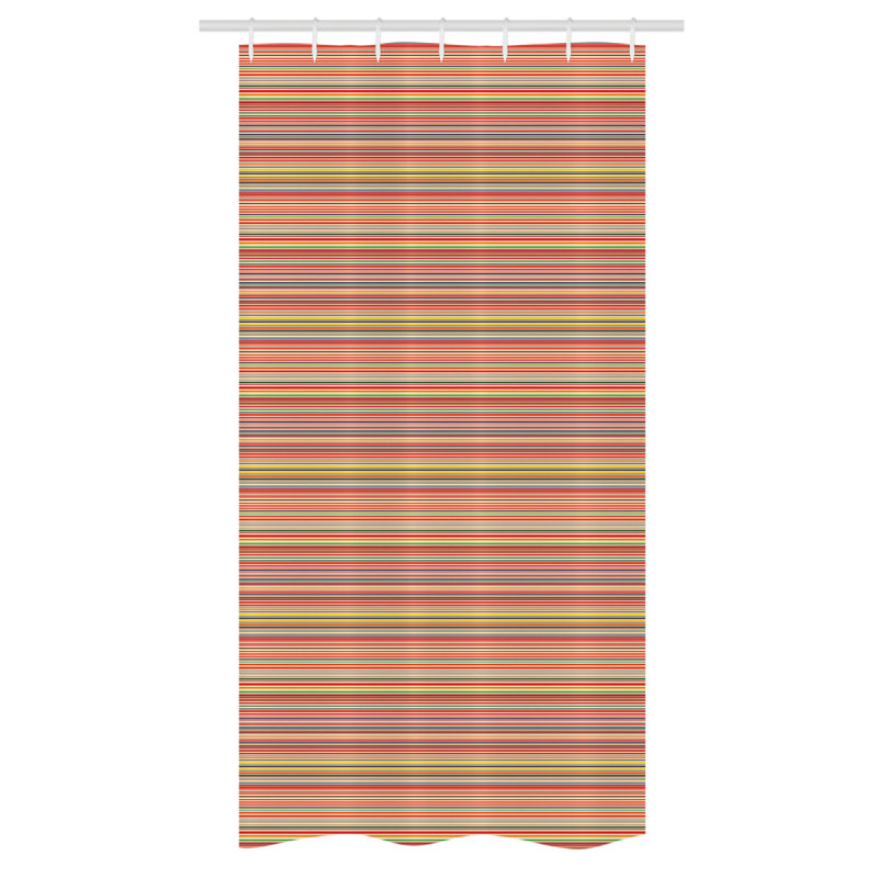 Lotsee Striped Shower Curtain with Hooks Included, 72" H x 36" W