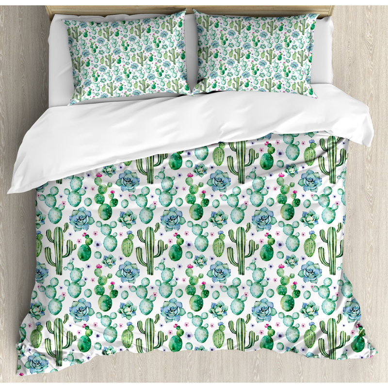 Eclectic Polyester Floral Duvet Cover, Queen
