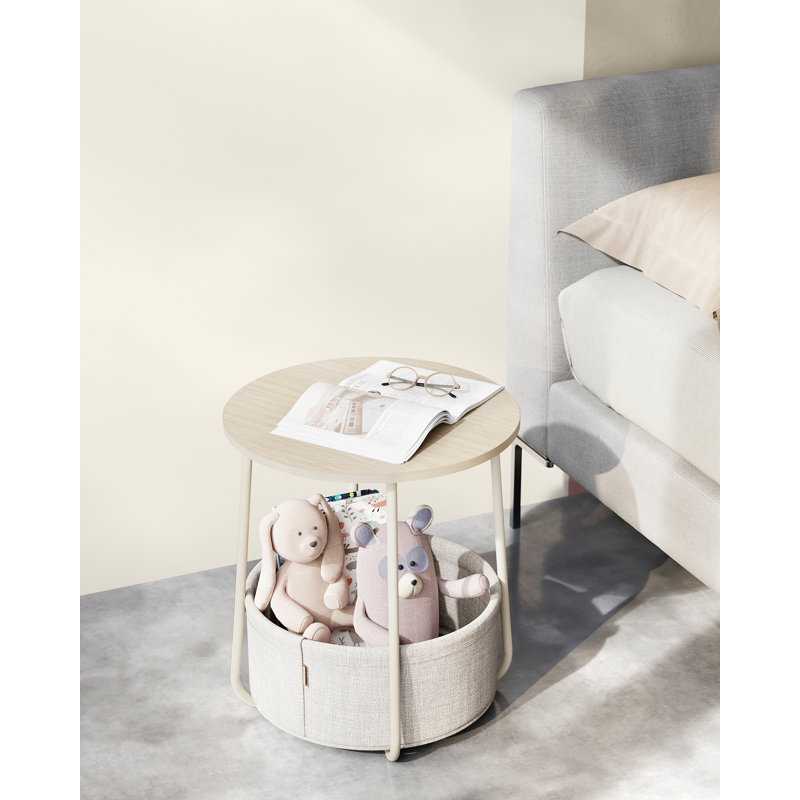 Lauranne Frame End Table, Cream White, White