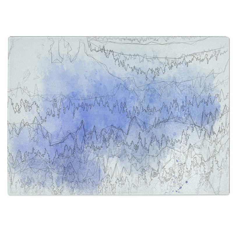 Glass Lilac Forest in Abstract Chopping Board, 39 cm W x 28.5 cm L