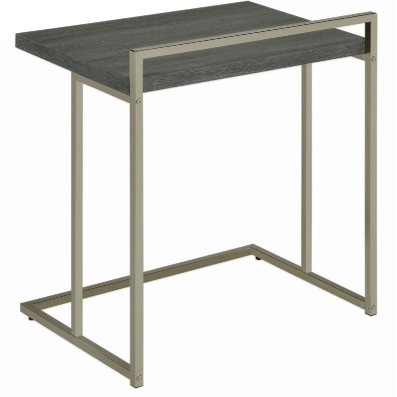 Rectangular Top Snack Table, Dark Gray Top/Gray Base