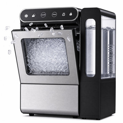 Euhomy Countertop  25Lb. Daily Production Nugget Clear Ice Portable Ice Maker, With External Water Tank