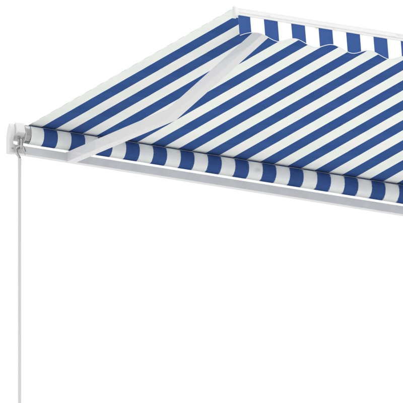 Dakota Fields 3cm D Retractable Patio Awning, Striped, Blue/White