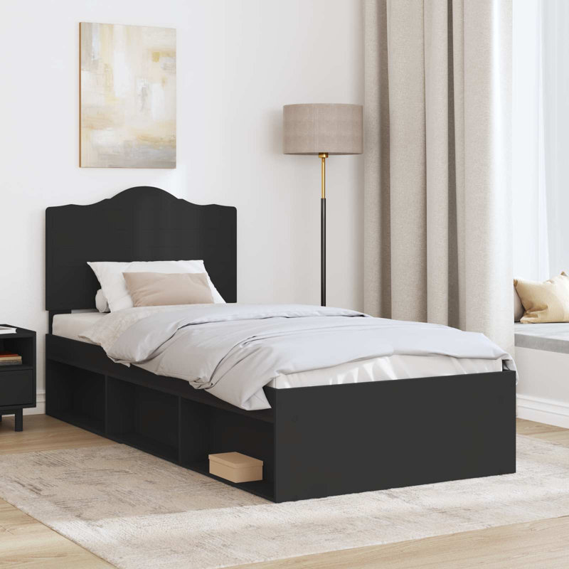 Solid Wood Bed, Small Single (2'6), Black