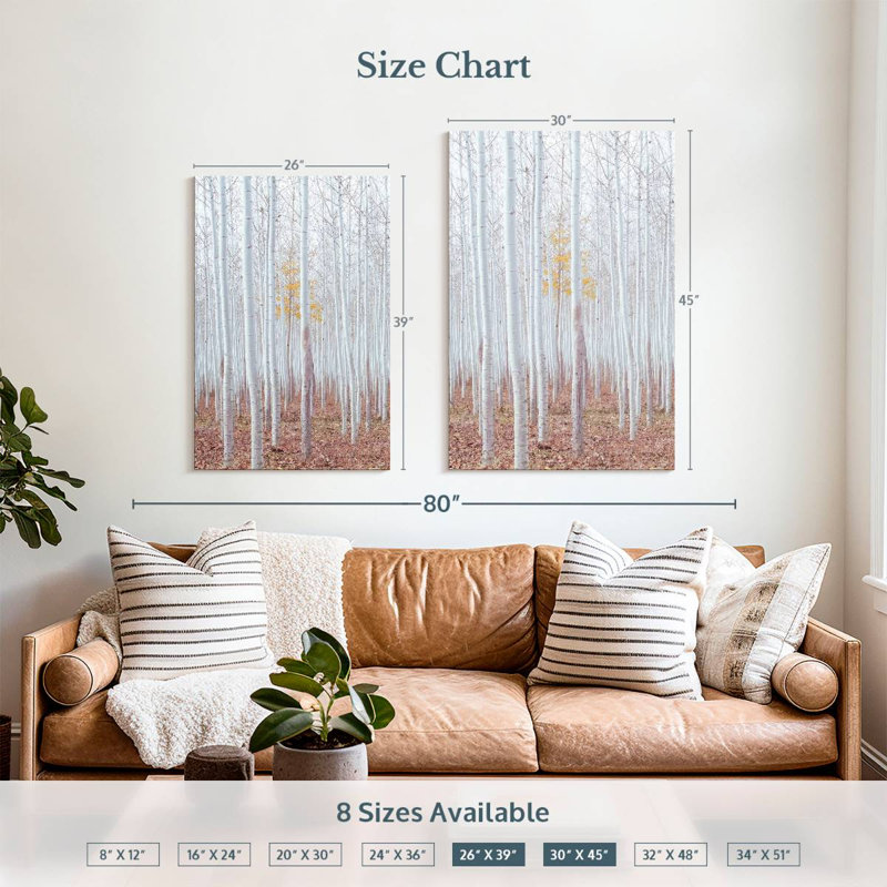 Harnek Birch Trees In Autumn, 39" H x 26" W