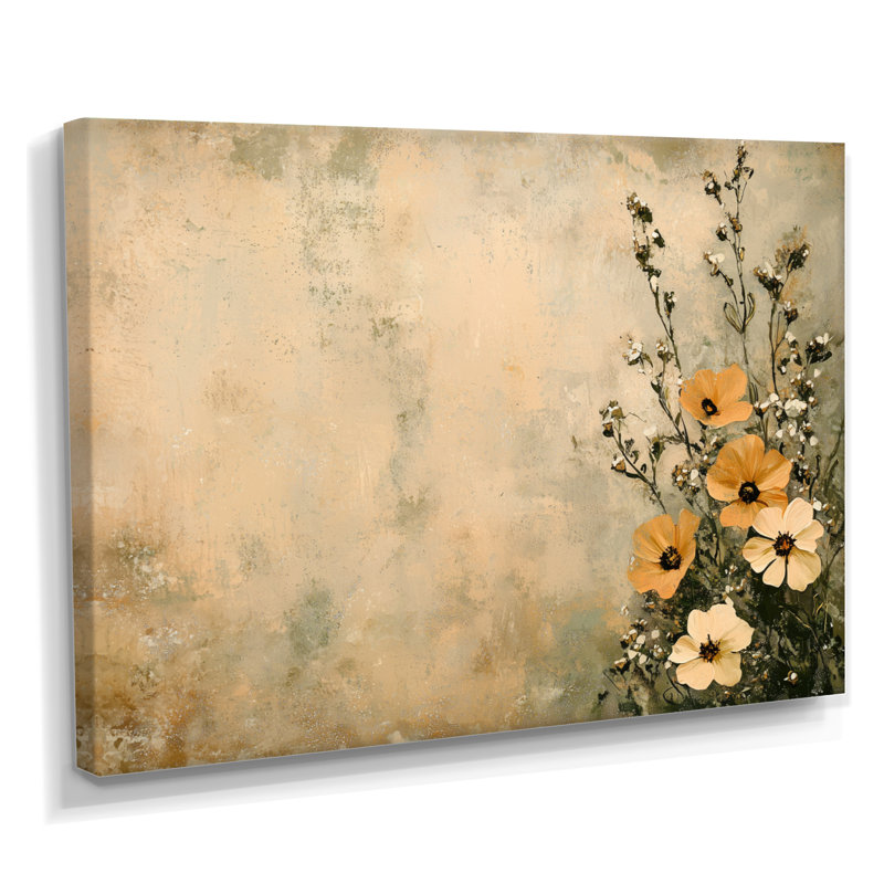 «Minimal Desert Blossom Daisy Glow - marguerites», H 16 po x l 32 po, Toile tendue, Ne s’applique pas