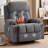 38" Brown Swivel Rocker Recliner w/ 8-Point Massage & Heat, Cup Holders, USB Port, 350 lb Capacity-736577308