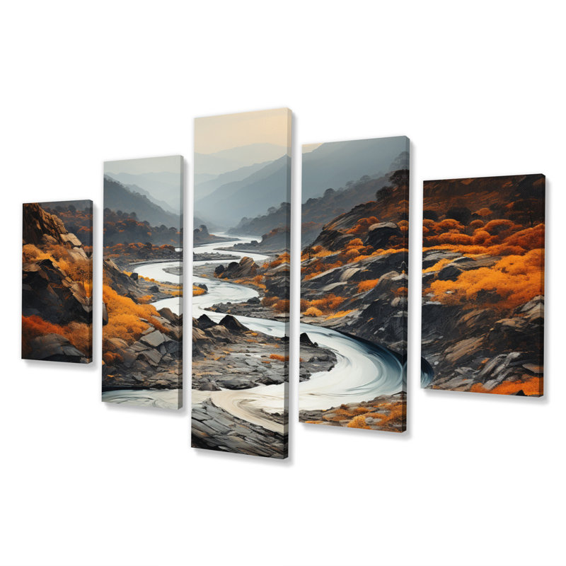 Impression sur toile, 5 panneaux,