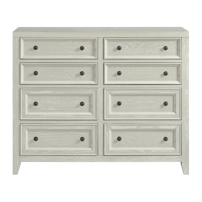 Commode 8 tiroirs Gypse, Blanc