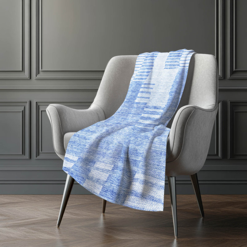 Jeté rayé Addison Sherpa ASB686, Bleu