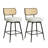 Swivel Upholstered Counter Stools With Rattan Back-970377917-970377907