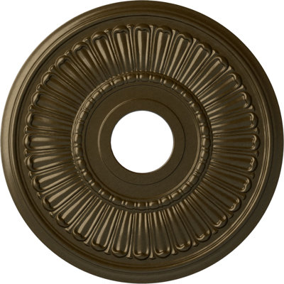 Endurathane Melonie Ceiling Medallion, 16"OD x 3 5/8"ID x 3/4"P (Fits Canopies up to 6 3/8"), Hand-Painted Brass Finish