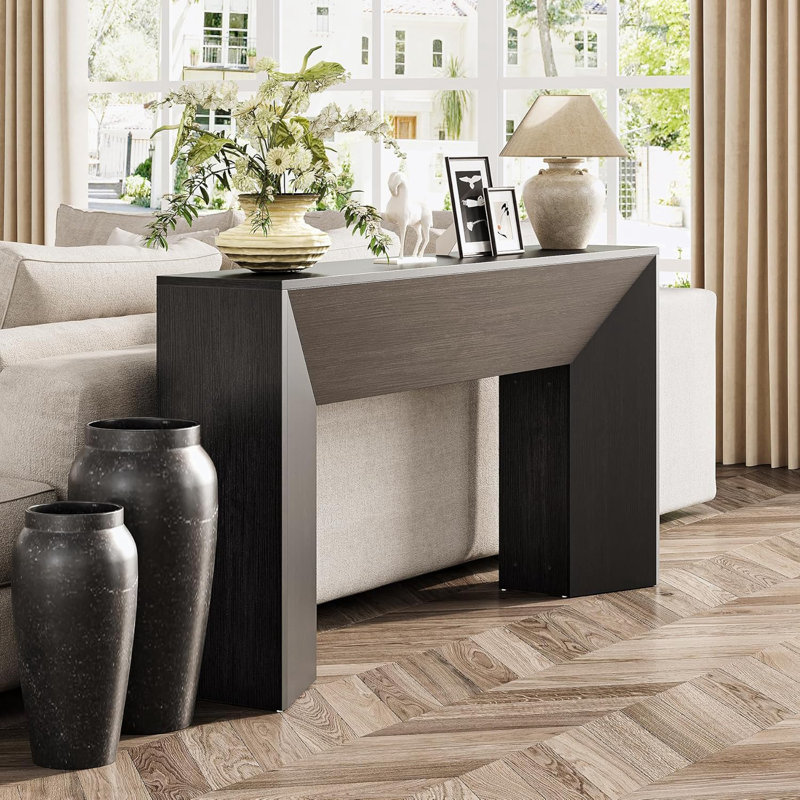 Console avec structure en bois et base robuste